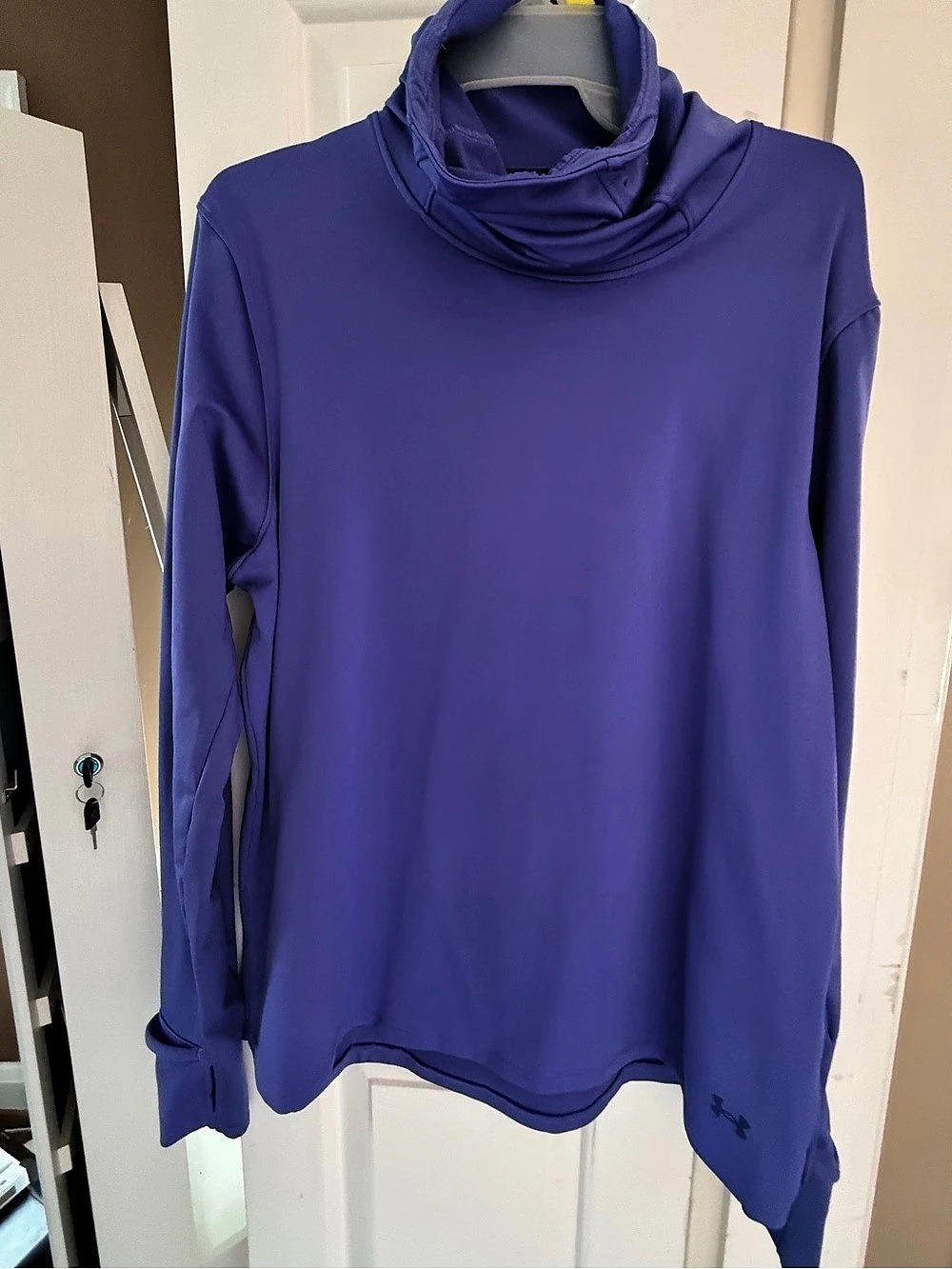 Under Armour Run Purple Cowl Neck Athletic Top Size XL NWOT